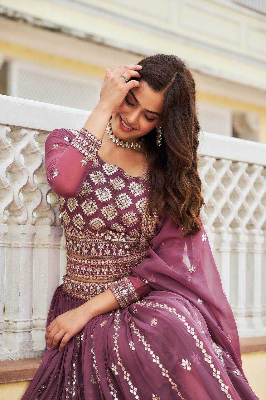 Georgette Traditional Embroidered Lehenga - MYLUXURY LANE ENTERPRISE